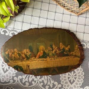 VINTAGE 1970s Last Supper hanging plaque